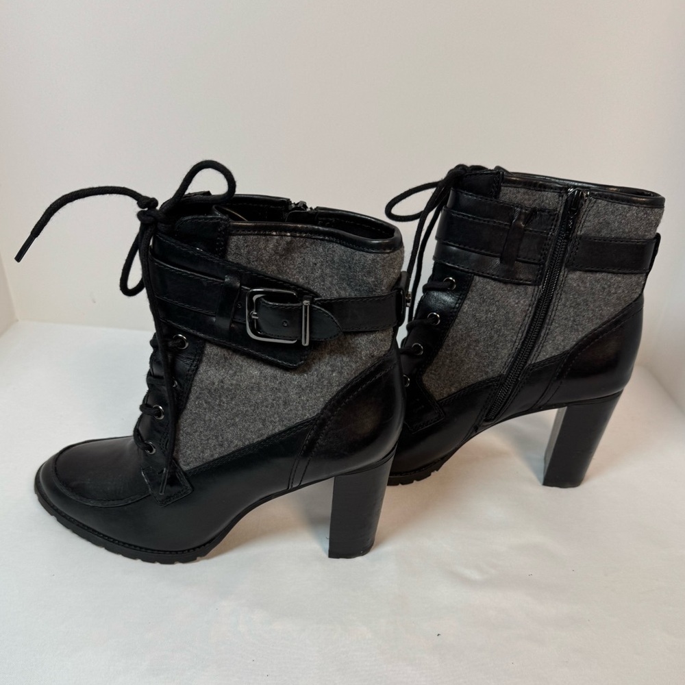 Antonio Melani Black Leather Boots 8M - Picture 5 of 8